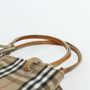 BURBERRY Nova Check Handtas Nylon Beige Auth ep1099-8