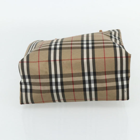 BURBERRY Nova Check Handtas Nylon Beige Auth ep1099