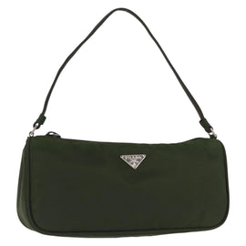 PRADA Accessory Pouch Nylon Khaki Auth ep10991