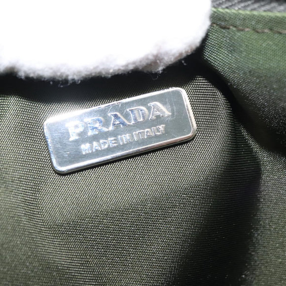 PRADA Accessory Pouch Nylon Khaki Auth ep10991