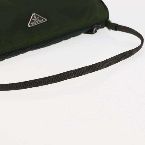 PRADA Accessory Pouch Nylon Khaki Auth ep10991