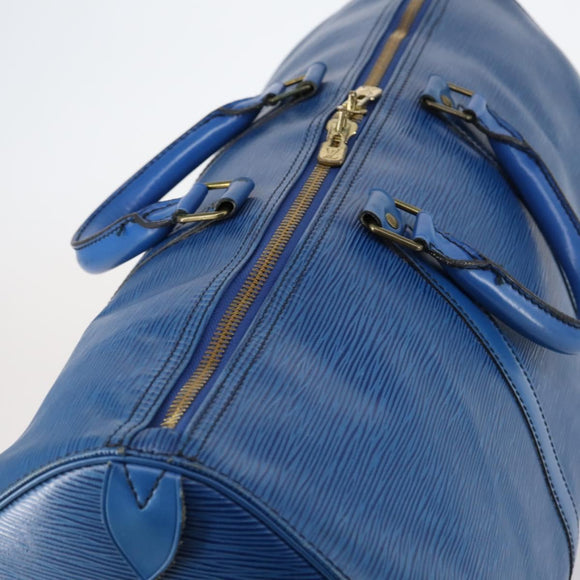 LOUIS VUITTON Epi Keepall 50 Boston Bag Blue M42965 LV Auth ep10993