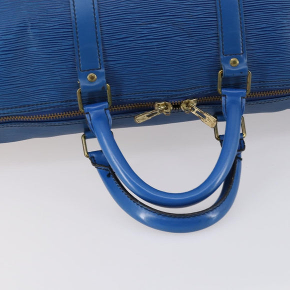 LOUIS VUITTON Epi Keepall 50 Boston Bag Blue M42965 LV Auth ep10993