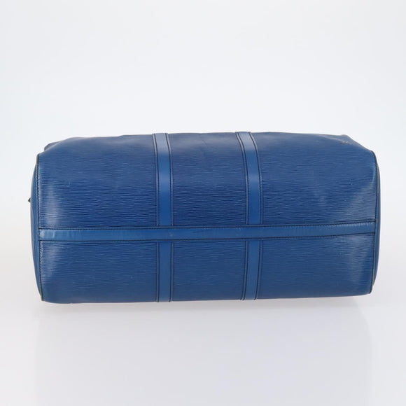 LOUIS VUITTON Epi Keepall 50 Boston Bag Blue M42965 LV Auth ep10993