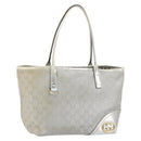 GUCCI GG Canvas Tote Bag Silver Gold 169946 Auth ep11002-1