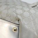 GUCCI GG Canvas Tote Bag Silver Gold 169946 Auth ep11002-15