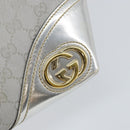 GUCCI GG Canvas Tote Bag Silver Gold 169946 Auth ep11002-14