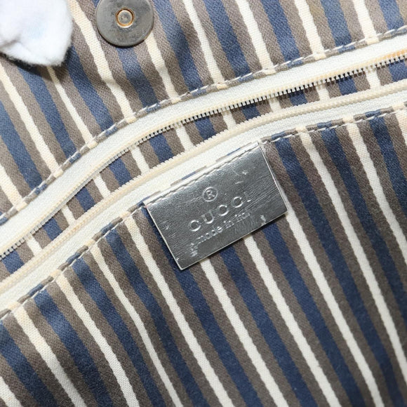 GUCCI GG Canvas Tote Bag Silver Gold 169946 Auth ep11002