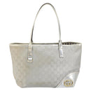 GUCCI GG Canvas Tote Bag Silver Gold 169946 Auth ep11002-2