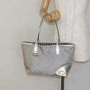 GUCCI GG Canvas Tote Bag Silver Gold 169946 Auth ep11002-22