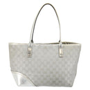 GUCCI GG Canvas Tote Bag Silver Gold 169946 Auth ep11002-3