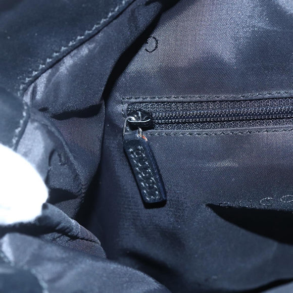 GUCCI Bamboo Hand Bag Nylon Black Silver 001 1638 3754 Auth ep11006