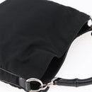 GUCCI Bamboo Hand Bag Nylon Black Silver 001 1638 3754 Auth ep11006-6
