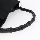 GUCCI Bamboo Hand Bag Nylon Black Silver 001 1638 3754 Auth ep11006-7