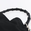 GUCCI Bamboo Hand Bag Nylon Black Silver 001 1638 3754 Auth ep11006-8