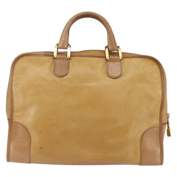 LOEWE Anagram Amazona 40 Hand Bag Suede Leather Brown Gold Auth ep11011 - 0