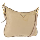 PRADA Shoulder Bag Nylon Leather Beige Auth ep11013-1