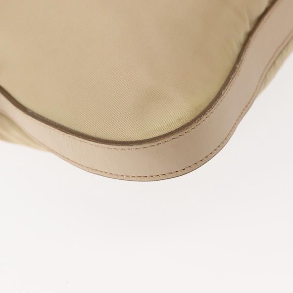 PRADA Shoulder Bag Nylon Leather Beige Auth ep11013