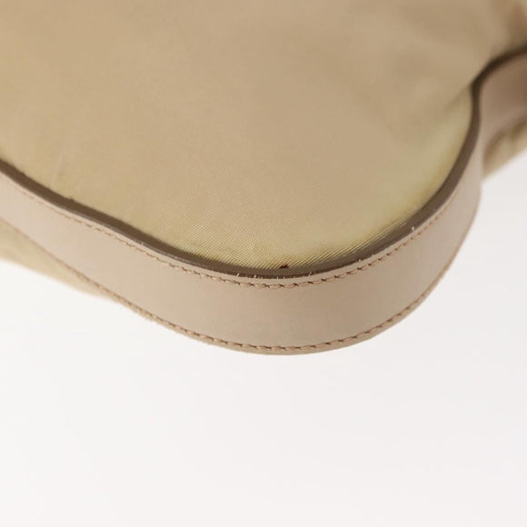 PRADA Shoulder Bag Nylon Leather Beige Auth ep11013