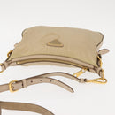 PRADA Shoulder Bag Nylon Leather Beige Auth ep11013-6