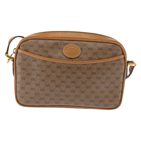 GUCCI Micro GG Supreme Shoulder Bag PVC Beige Gold 007 904 0095 Auth ep11014