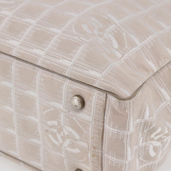 CHANEL New Wave Tote Bag Canvas Pink Silver CC Auth ep11016