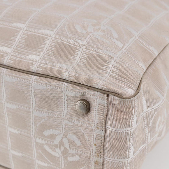 CHANEL New Wave Tote Bag Canvas Pink Silver CC Auth ep11016