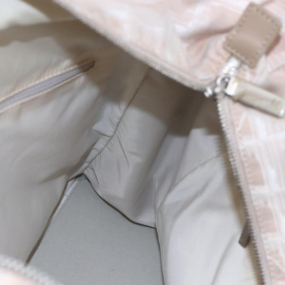 CHANEL New Wave Tote Bag Canvas Pink Silver CC Auth ep11016