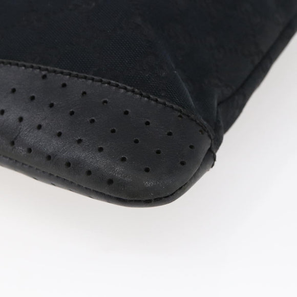 GUCCI GG Canvas Shoulder Bag Black Silver 145857 Auth ep11019