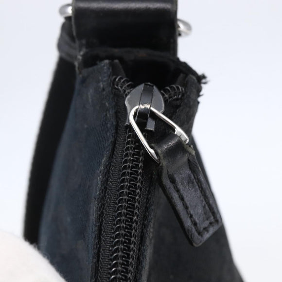 GUCCI GG Canvas Shoulder Bag Black Silver 145857 Auth ep11019