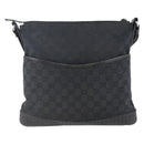 GUCCI GG Canvas Shoulder Bag Black Silver 145857 Auth ep11019-13