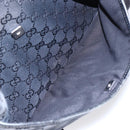 GUCCI GG Canvas Shoulder Bag Black Silver 145857 Auth ep11019-21