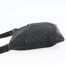 GUCCI GG Canvas Shoulder Bag Black Silver 145857 Auth ep11019-3