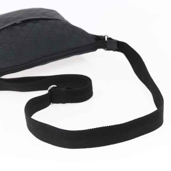 GUCCI GG Canvas Shoulder Bag Black Silver 145857 Auth ep11019