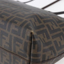 FENDI Zucca Canvas Tote Bag PVC Black Brown Auth ep11020-8