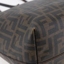 FENDI Zucca Canvas Tote Bag PVC Black Brown Auth ep11020-15