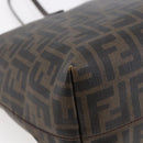 FENDI Zucca Canvas Tote Bag PVC Black Brown Auth ep11020-17