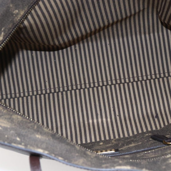 FENDI Zucca Canvas Tote Bag PVC Black Brown Auth ep11020