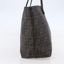FENDI Zucca Canvas Tote Bag PVC Black Brown Auth ep11020-3