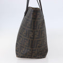 FENDI Zucca Canvas Tote Bag PVC Black Brown Auth ep11020-4