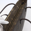 FENDI Zucca Canvas Tote Bag PVC Black Brown Auth ep11020-6