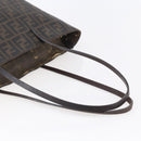 FENDI Zucca Canvas Tote Bag PVC Black Brown Auth ep11020-7