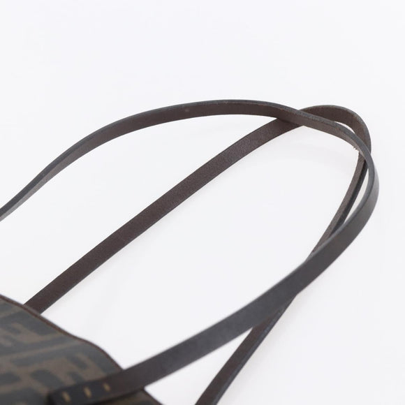 FENDI Zucca Canvas Tote Bag PVC Black Brown Auth ep11020