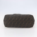 FENDI Zucca Canvas Tote Bag PVC Black Brown Auth ep11020-5