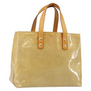 LOUIS VUITTON Monogram Vernis Reade PM Hand Bag Beige M91334 LV Auth ep11022-1