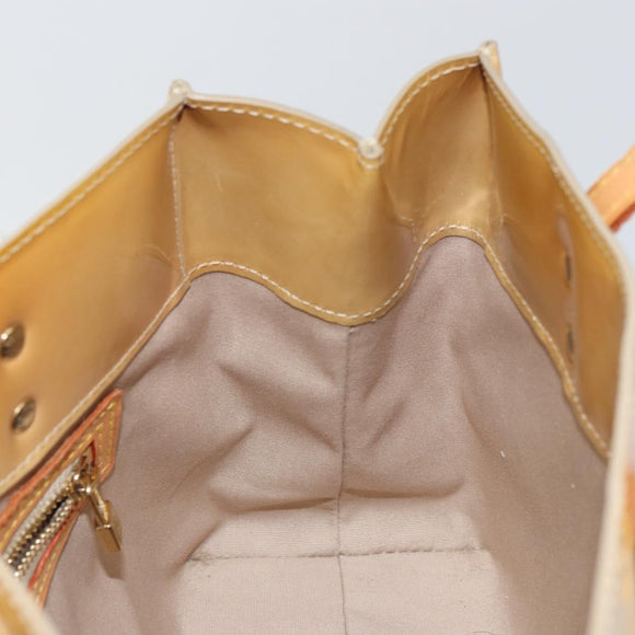 LOUIS VUITTON Monogram Vernis Reade PM Hand Bag Beige M91334 LV Auth ep11022