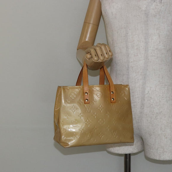 LOUIS VUITTON Monogram Vernis Reade PM Hand Bag Beige M91334 LV Auth ep11022