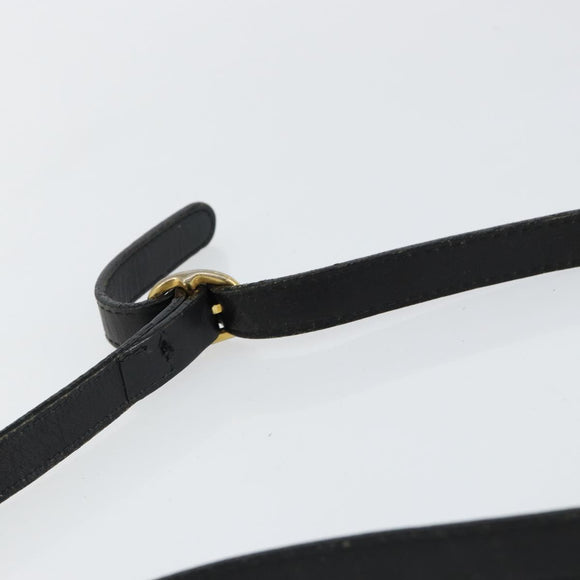 Burberrys Shoulder Bag Leather Black Gold Auth ep11023