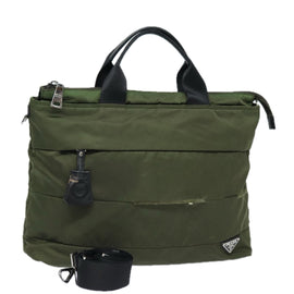 PRADA Hand Bag Nylon 2way Shoulder Bag Green Auth ep1103
