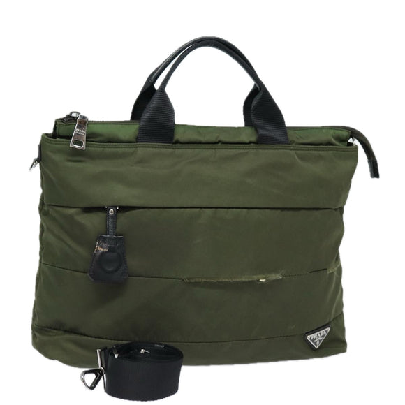 PRADA Hand Bag Nylon 2way Shoulder Bag Green Auth ep1103